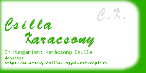 csilla karacsony business card